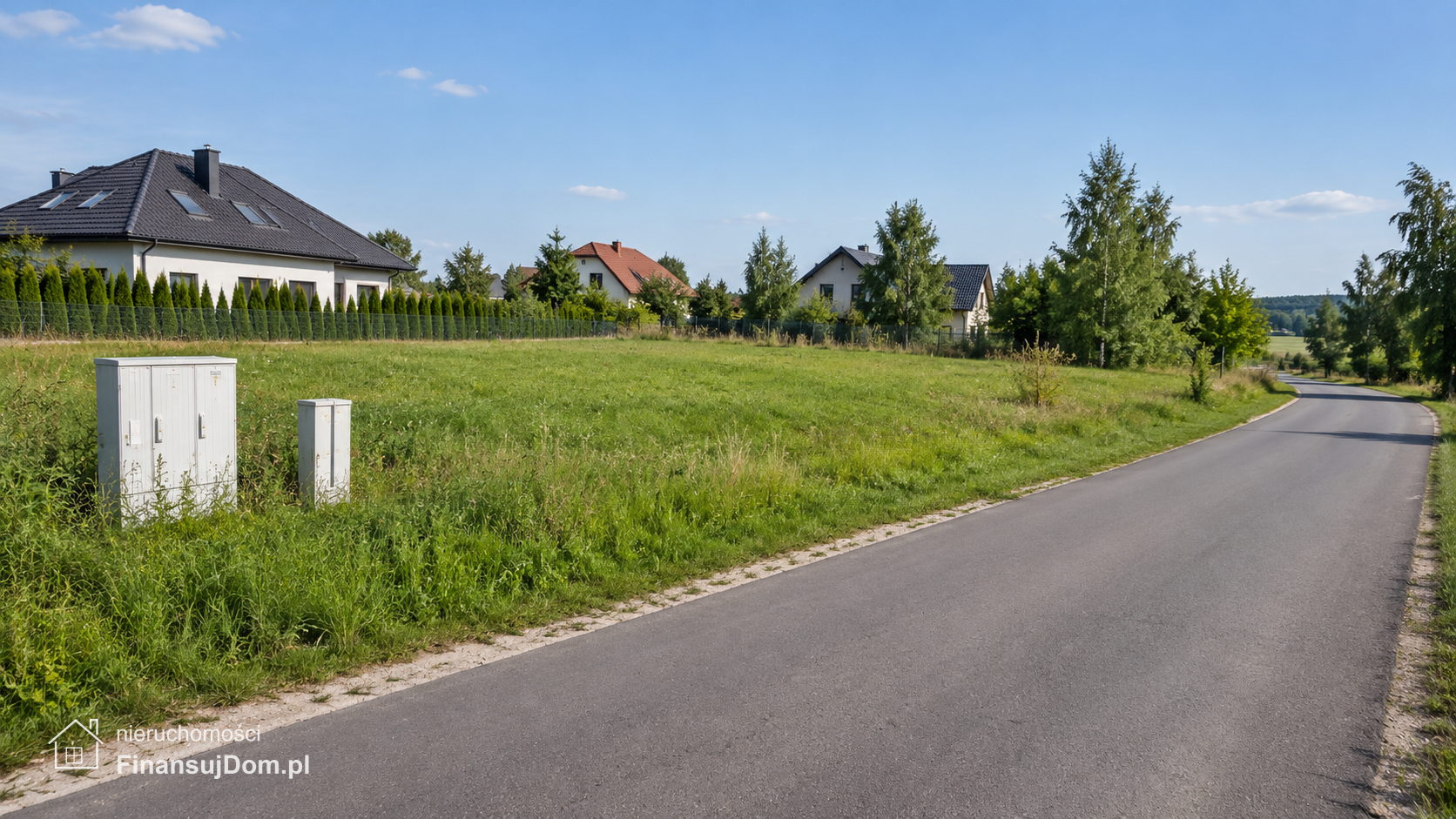 Działka budowlana 1100 m² z asfaltowym dojazdem — zdjęcie 2 z 3